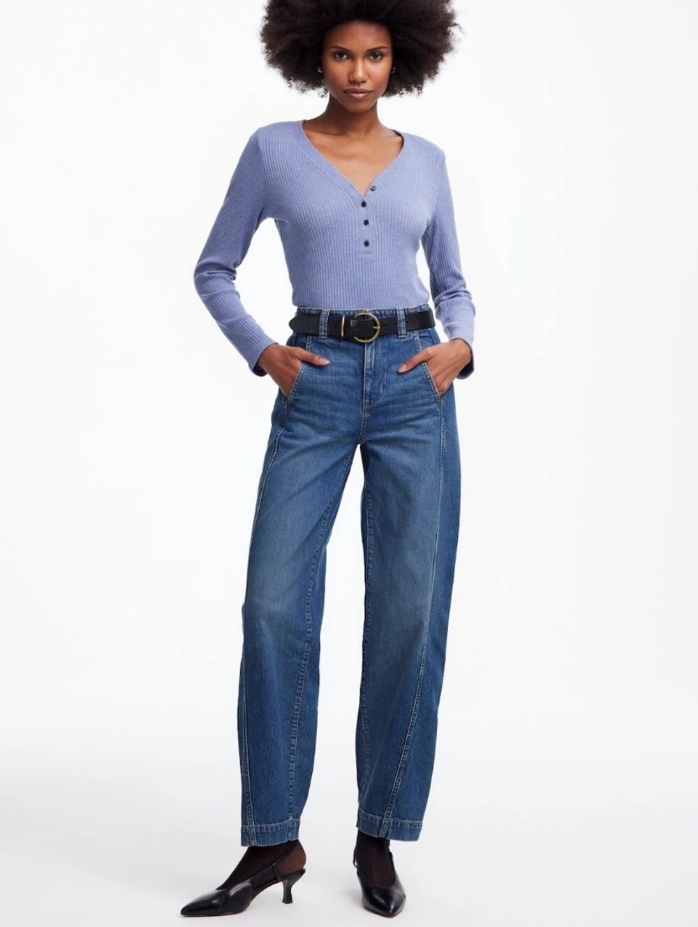 Madewell Tapered Denim Trousers High Rise Jeans Comfort Stretch NWT Size 24